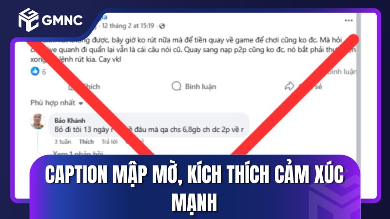 Caption mập mờ, kích thích cảm xúc mạnh