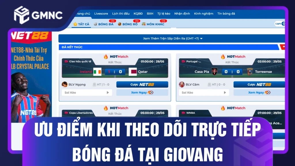 Ưu điểm khi theo dõi trực tiếp bóng đá tại Giovang